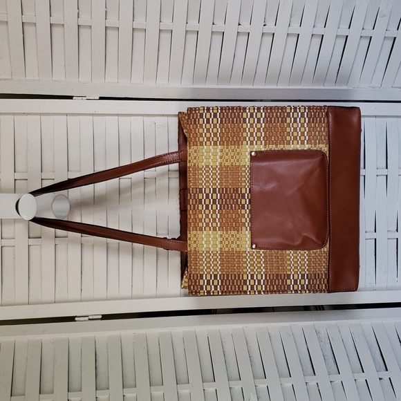 Patricia Nash toscano tote with tassel woven with leather tote new bag - Picture 5 of 9